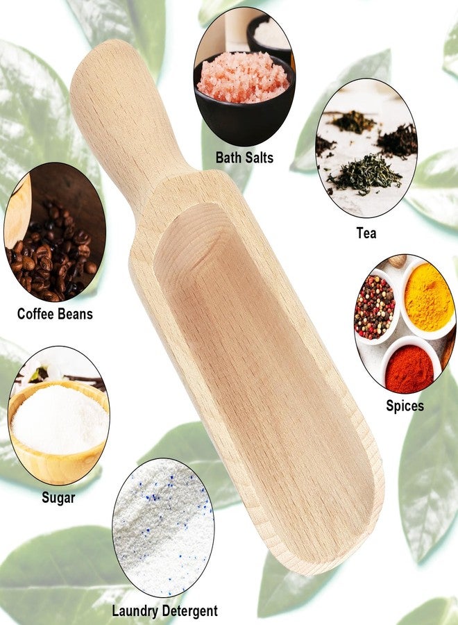 Rimoev 2 Pcs Wooden Spoons, 5.5 In Natural Beech Wood Bath Salt Scoop, Spice Spoons, Multipurpose Spoon Set for Coffee Spoons, Sugar Scrubs, Spices, Bath Salts, Cooking - Image 3