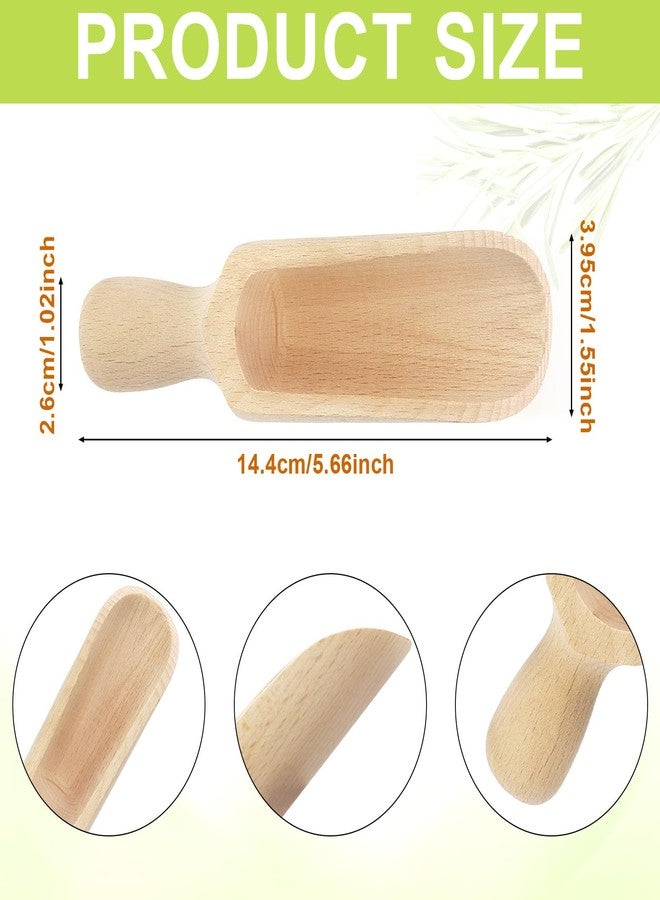 Rimoev 2 Pcs Wooden Spoons, 5.5 In Natural Beech Wood Bath Salt Scoop, Spice Spoons, Multipurpose Spoon Set for Coffee Spoons, Sugar Scrubs, Spices, Bath Salts, Cooking - Image 2