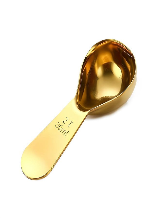 ITXIYC Coffee Scoop 18/8 Stainless Steel Measuring Coffee Scoop 2 Tablespoon Reusable Measure Spoon Good Size For Coffee Canister Easy To Storage(Golden 1 Set) - Image 1