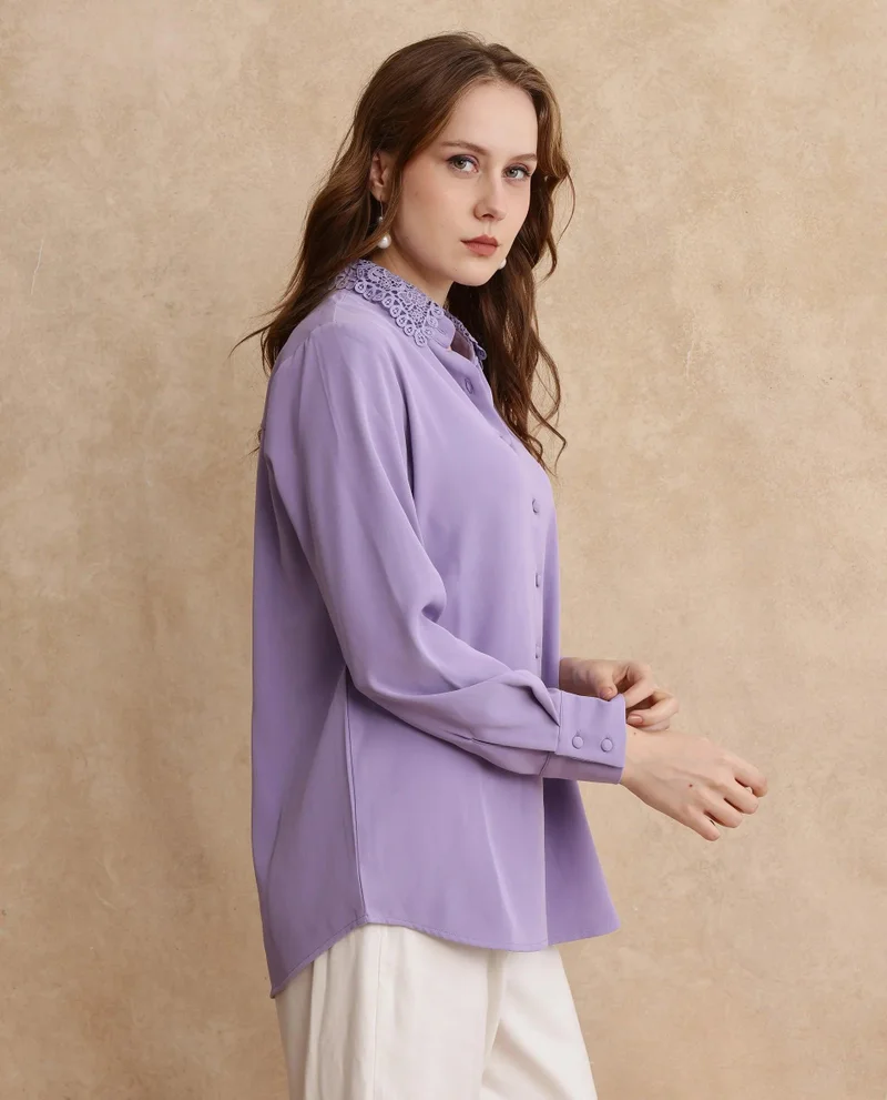 Rareism Women's Cuffed Sleeve Lain Shirt