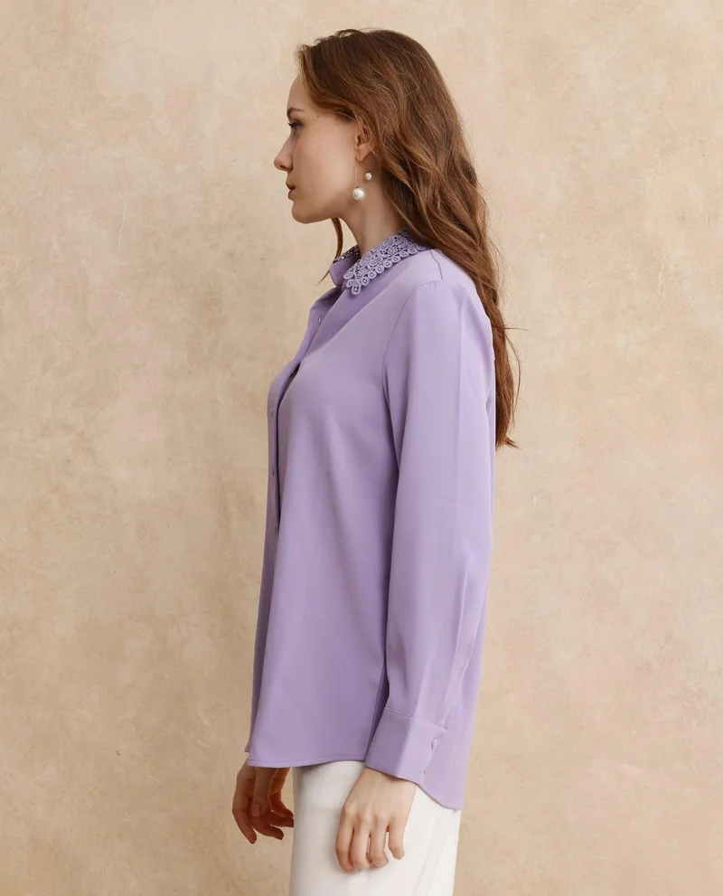 Rareism Women's Cuffed Sleeve Lain Shirt