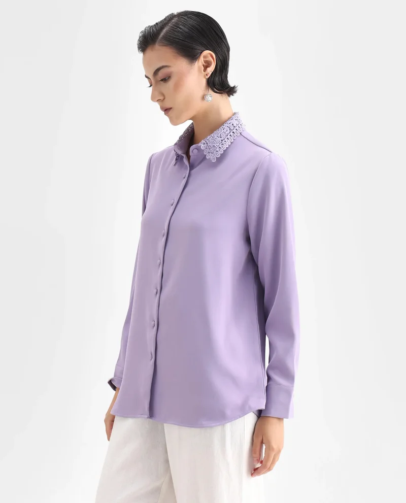 Rareism Women's Cuffed Sleeve Lain Shirt