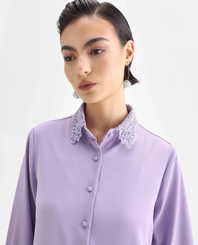 Rareism Women's Cuffed Sleeve Lain Shirt