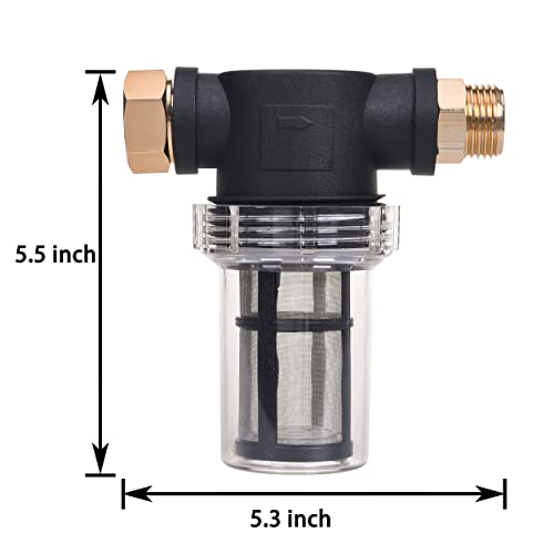 JOEJET Garden Hose Filter, Sediment Filter Attachment for Pressure Washer Inlet Water, Inline Water Filter for Garden Hose with 40 Mesh and 100 Mesh Screen, 2 Pack O-Ring - Image 4