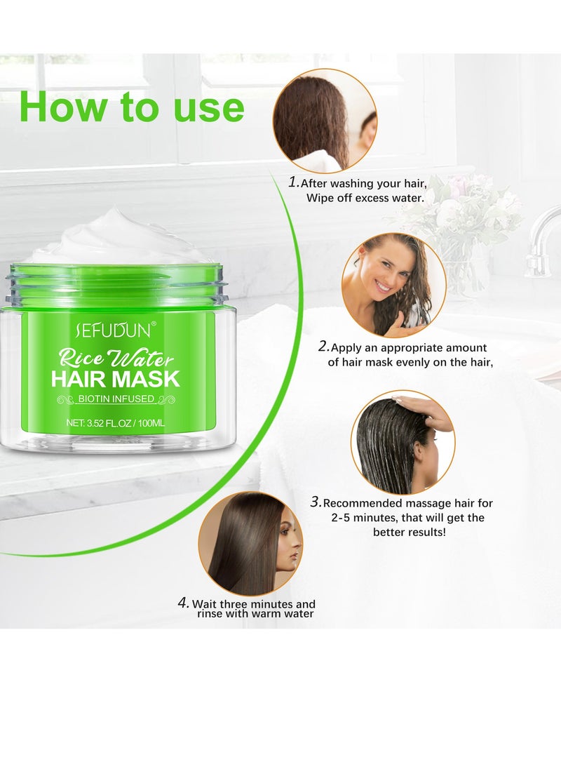 Sefudun Sefudun Premium Touch Rice Hair Mask 100ML  - Image 5