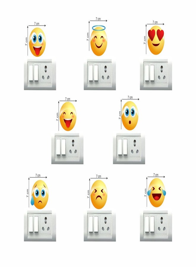 DecorVilla Decor Villa Smileys Switch Board Wall Sticker (PVC Vinyl,Sheet Size -25 cm x 25 cm) Multicolor - Image 2