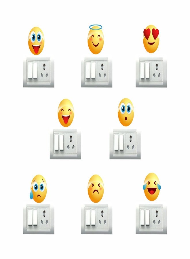 DecorVilla Decor Villa Smileys Switch Board Wall Sticker (PVC Vinyl,Sheet Size -25 cm x 25 cm) Multicolor - Image 1