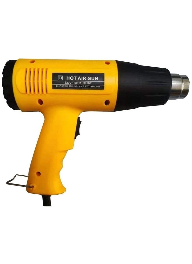 Zashe Corded Electric Heat Gun – 2000W Hot Air Gun with 2 Adjustable Modes for Shrink Wrapping, Soldering, Paint Stripping, Tube Bending, BBQ, and More  - Image 2