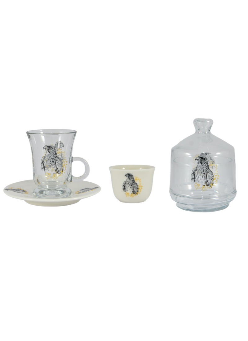 Home Maker 20-Piece Tea Set – Porcelain Coffee Cups & Saucers, Glass Tea Cups – Elegant & Durable Serving Set  - Image 4