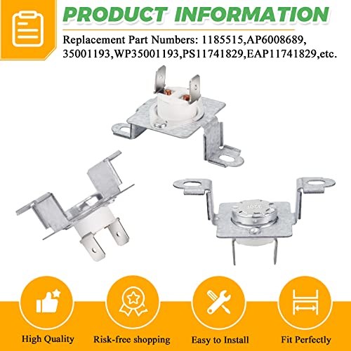 Techecook DC96-00887A Thermal Fuse Dryer Replacement by Techecook - 4 Pack DC96-00887A DC96-00887C Replacement for Sam-sung Kenmore Dryer - Replaces 35001193 AP6008689 PS11741829 - Image 3