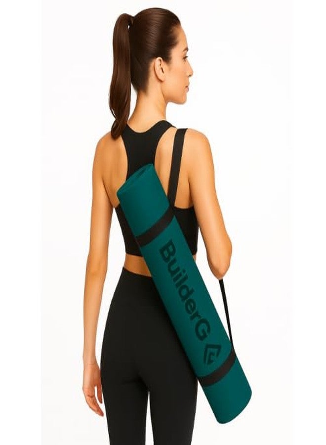 Premium TPE Yoga Mat for Men & Women | Non-Slip Exercise Mat| 8mm Thick for Comfort & Joint Support | Ideal for Yoga, Pilates, Home Gym Workouts (Dark Green)