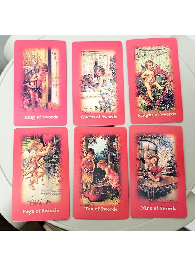 NIBEMINENT Valentine's Day Tarot Deck 10.3 cm x 6 cm. Classical love illustrations. 78 cards. - Image 5