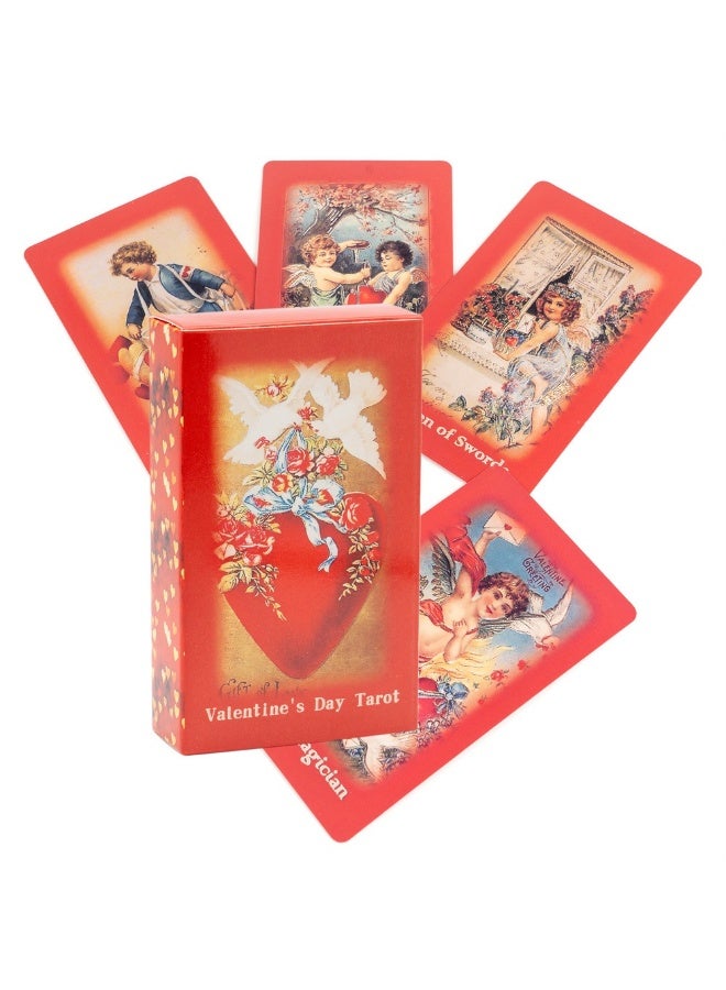 NIBEMINENT Valentine's Day Tarot Deck 10.3 cm x 6 cm. Classical love illustrations. 78 cards. - Image 1