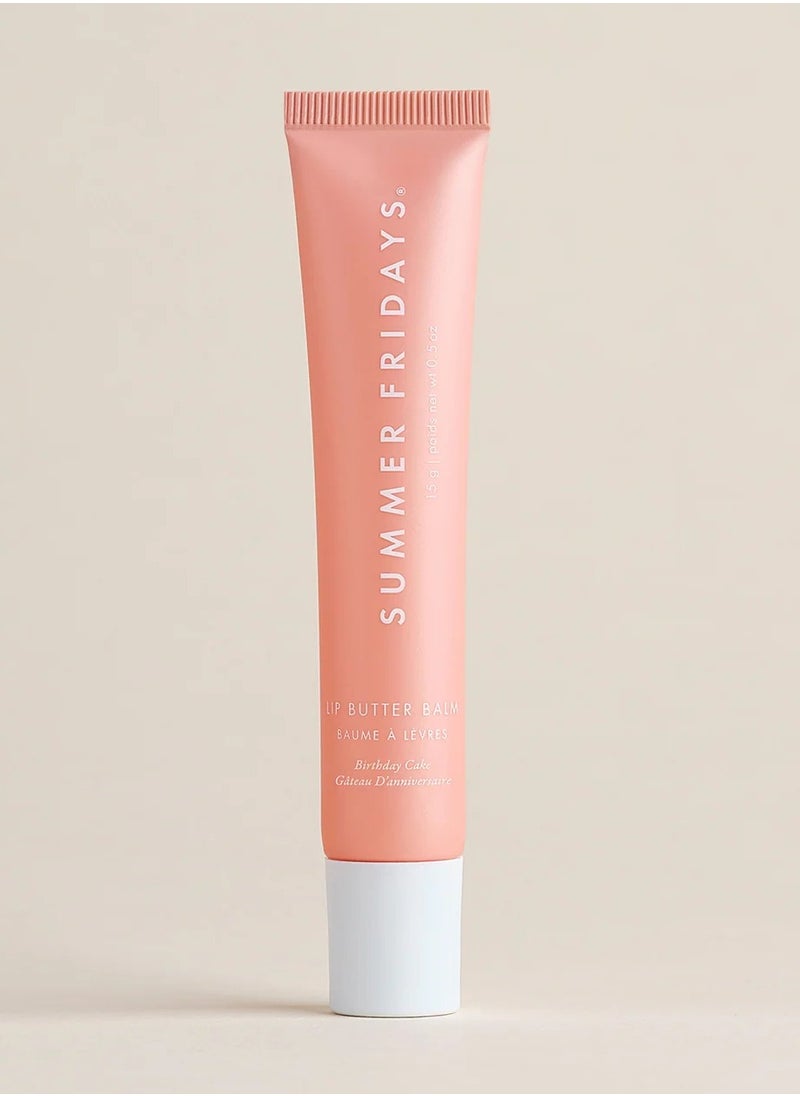 SUMMER FRIDAYS - Summer Fridays Lip Butter Balm - Conditioning Lip Mask and Lip Balm for Instant Moisture, Shine and Hydration - Sheer-Tinted, Soothing Lip Care - Birthday Cake (.5 Oz) - Image 1