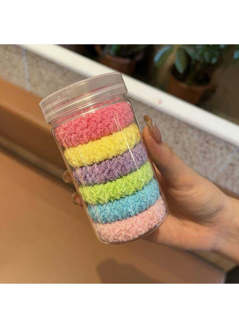 Generic Seamless Scrunchies for Women 1 can of color series (6 pieces) 