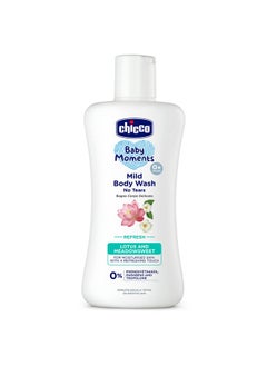 Chicco Baby Moments Mild Body Wash - Refresh, 200Ml | With Lotus & Meadowsweet|No Tears Formula With Natural Ingredients For Moisturized Skin|Phenoxyethanol, Parabens & Lauryl Sulphates Free  - Image 1