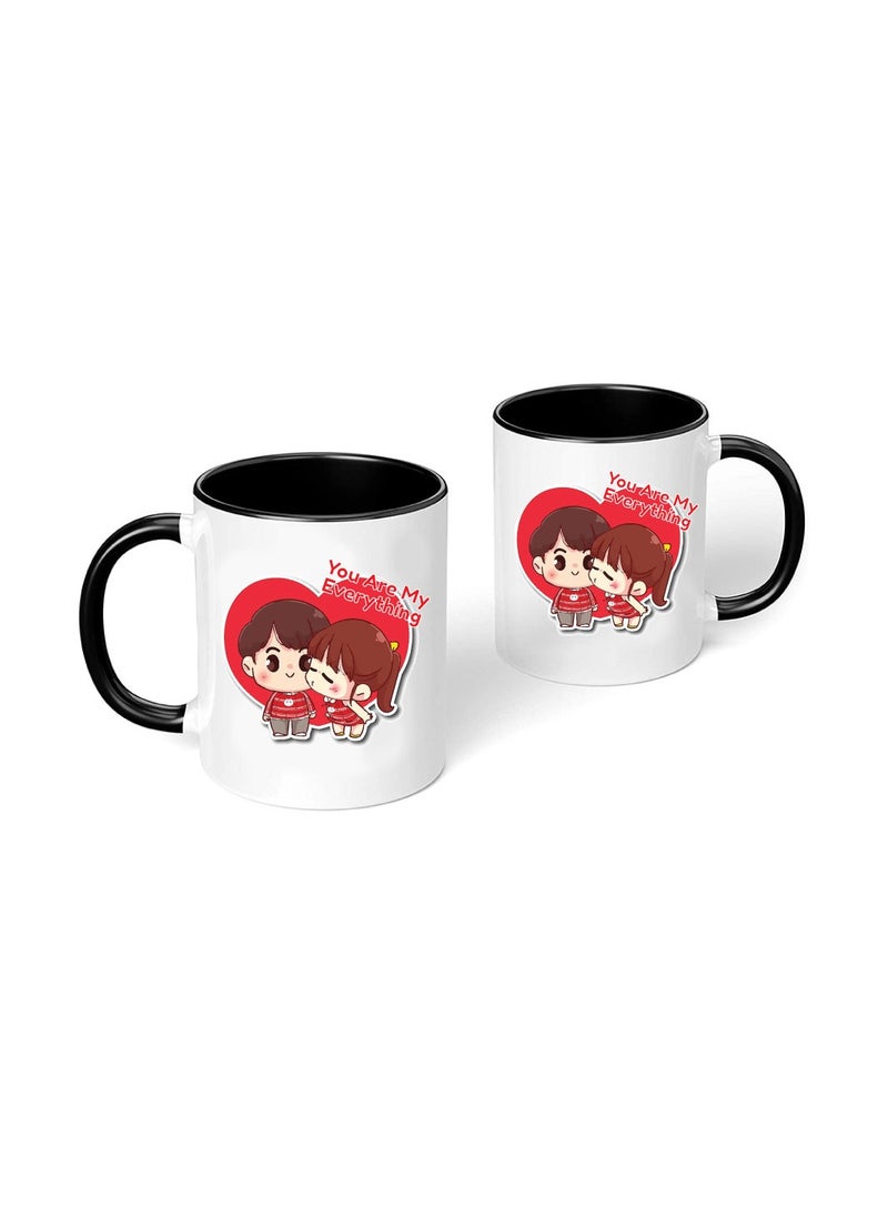 PRINTSHOP4ME Happy Valentine Day with a Black Two-Tone Coffee Mug - Perfect for Couples - Gift for Your Loved One - Gifts for Him Husband - Dad - Boyfriend on Valentines Day  - Image 2
