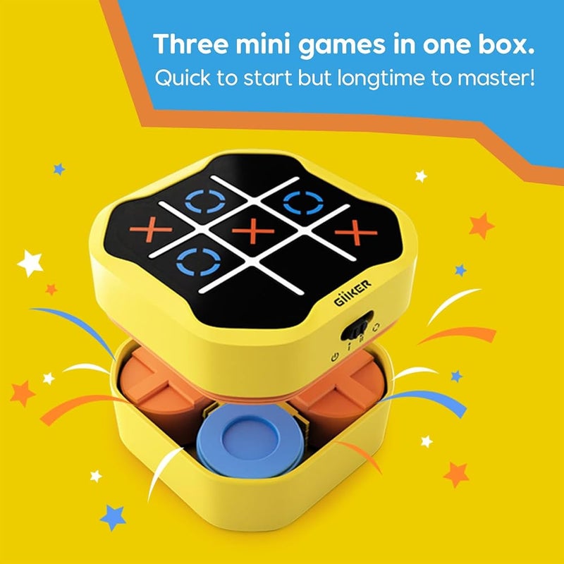 جيكر ألعاب إلكترونية GiiKER Tic Tac Toe، وحدة ألعاب يدوية محمولة 3 في 1 لتنمية الذاكرة، ألعاب لوحية للأطفال والبالغين، هدايا عيد ميلاد للعب في أمسيات العائلة لجميع الأعمار - Image 2