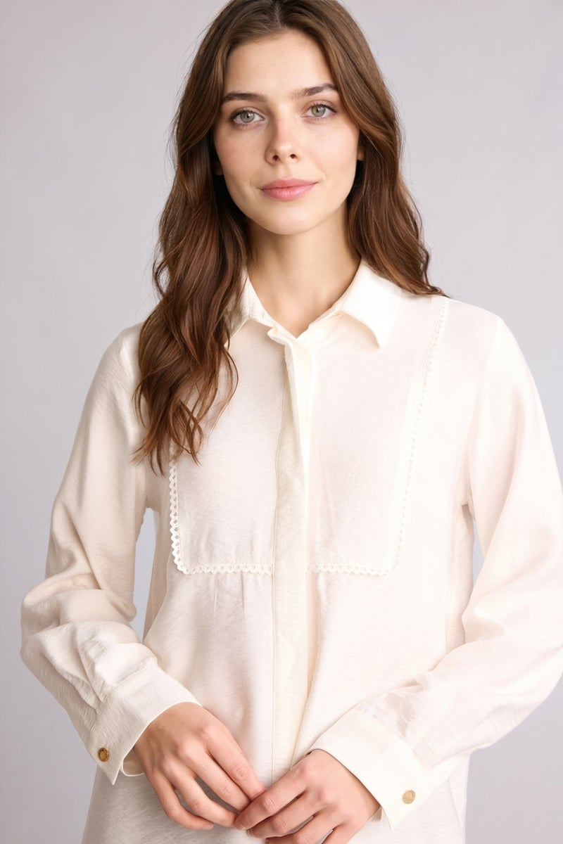 DeFacto Beige Woman Regular Fit Long Sleeve Tunic Casual - Image 1