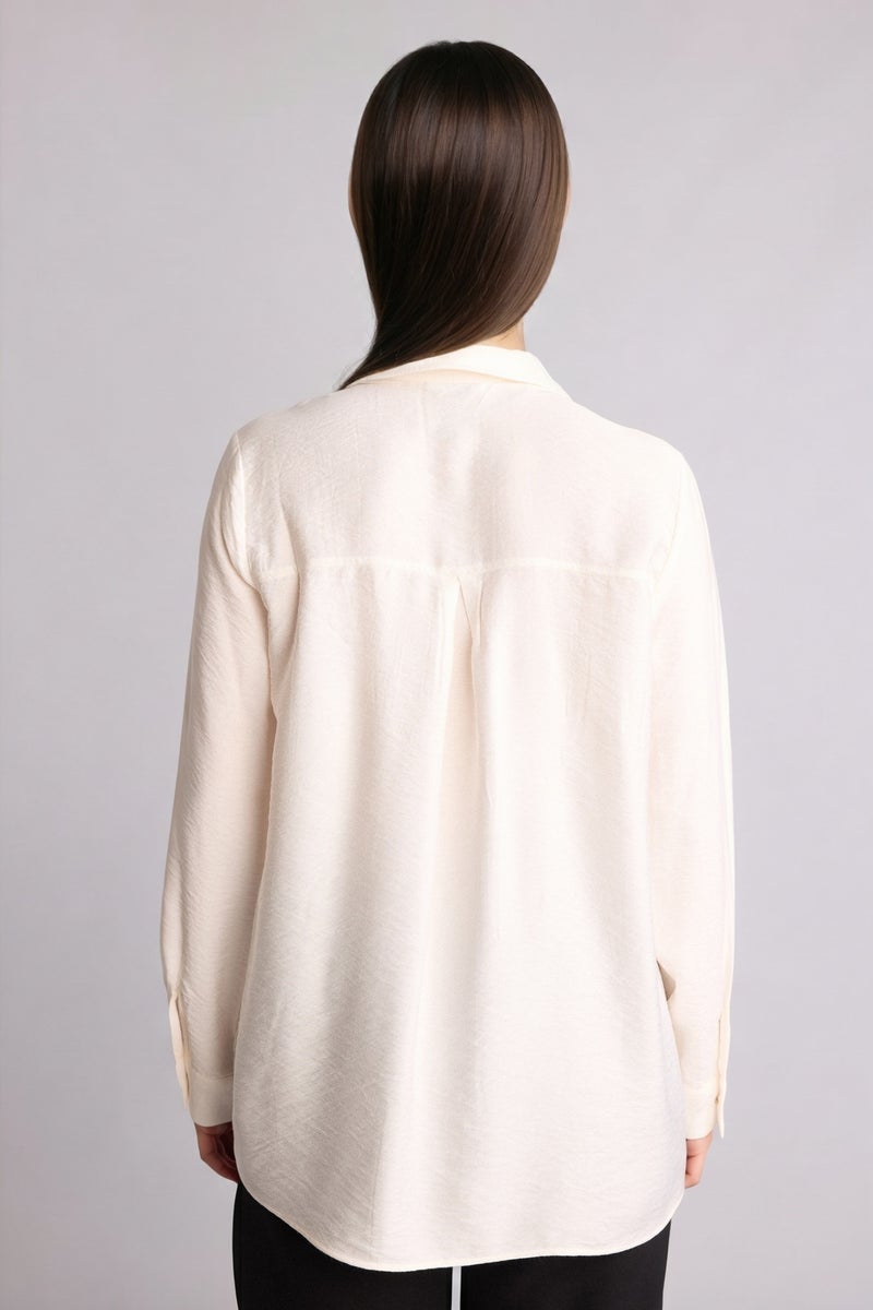 DeFacto Beige Woman Regular Fit Long Sleeve Tunic Casual - Image 5