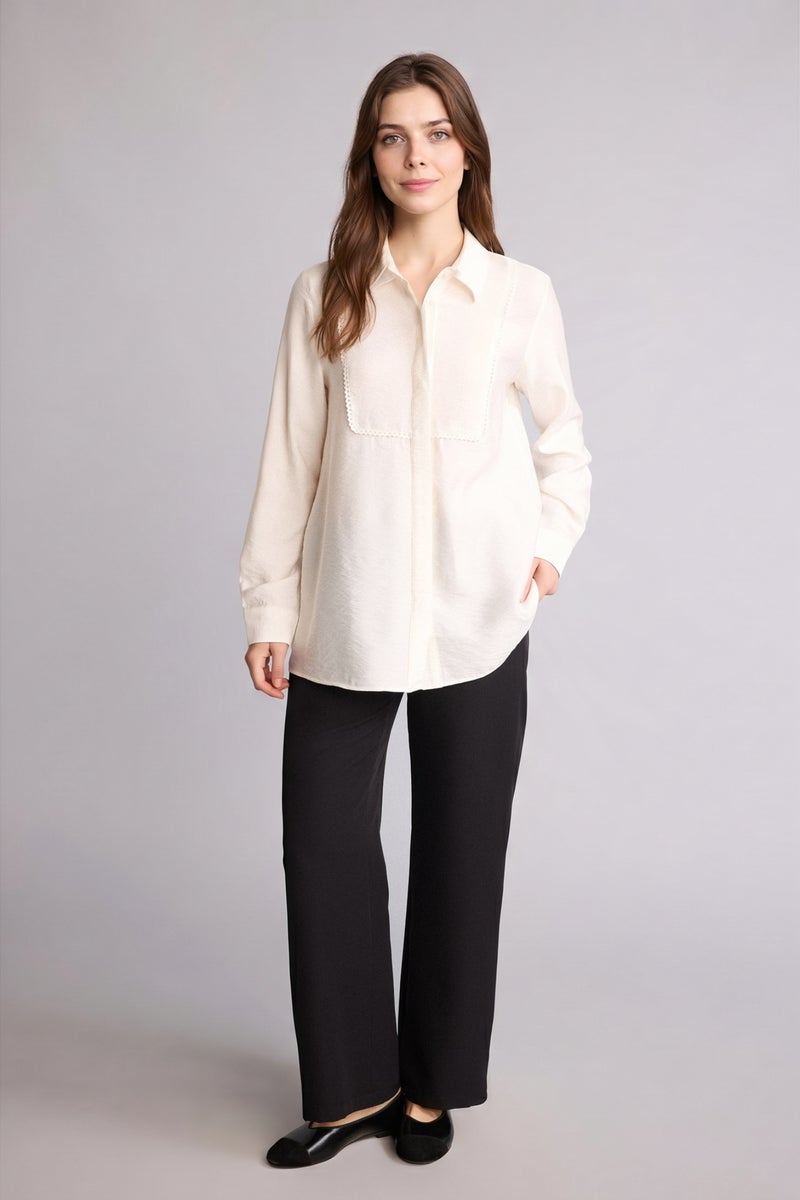 DeFacto Beige Woman Regular Fit Long Sleeve Tunic Casual - Image 2