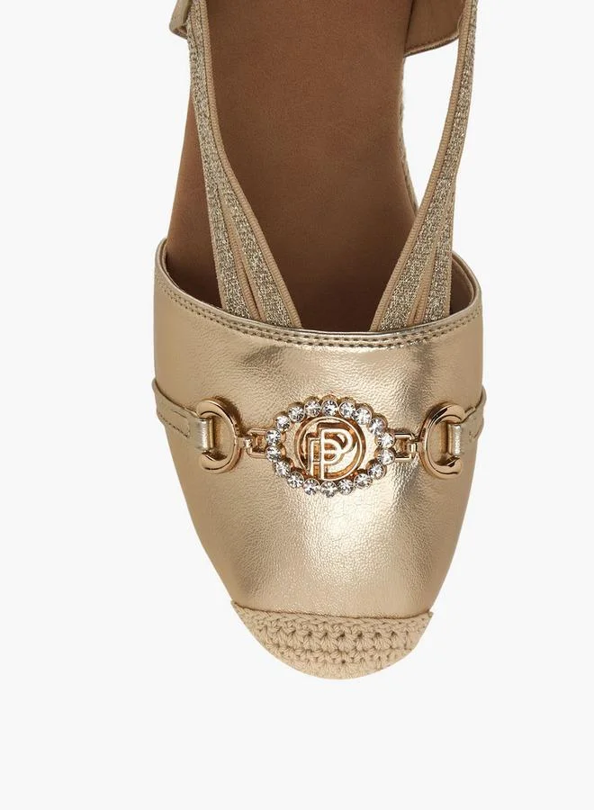 Peppermint GOLD Women Wedge Heel Espadrille Slingback Shoes for Women | Best Price UAE