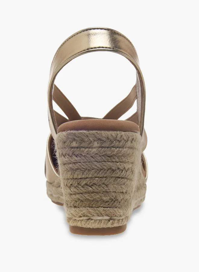 Peppermint GOLD Women Wedge Heel Espadrille Slingback Shoes for Women | Best Price UAE