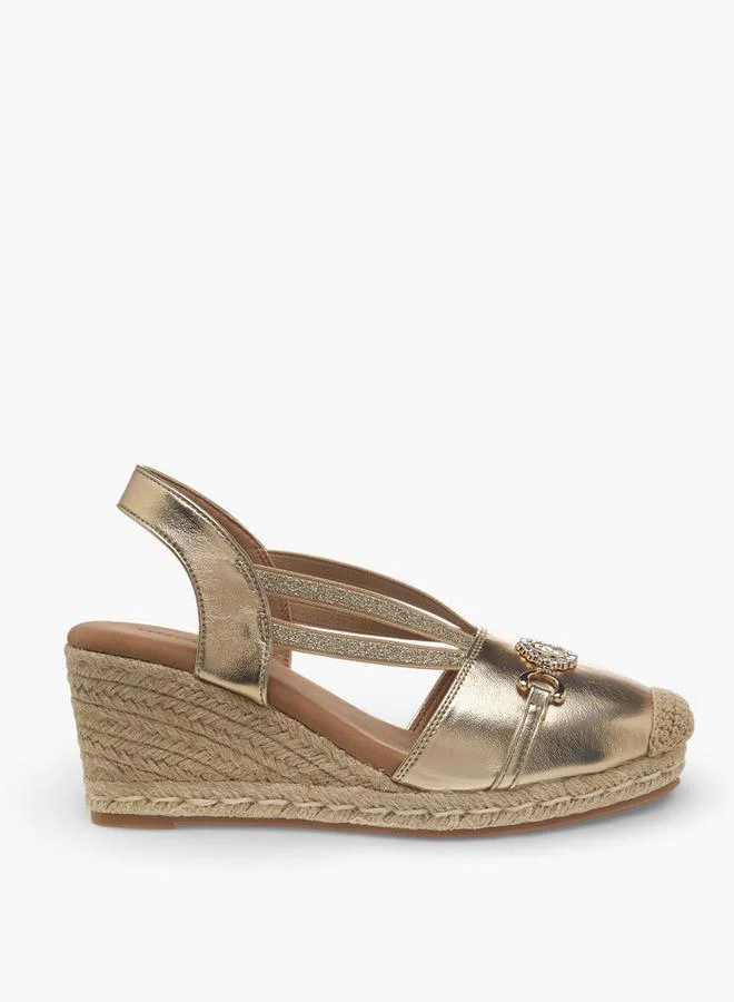 Peppermint GOLD Women Wedge Heel Espadrille Slingback Shoes for Women | Best Price UAE