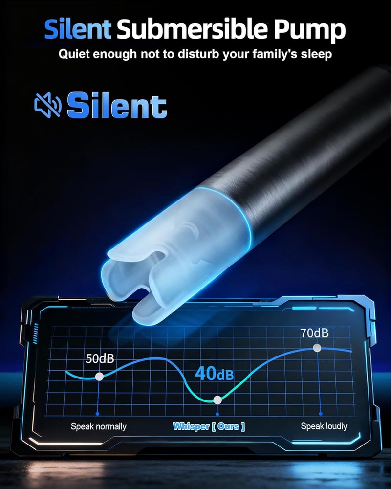 Redsack Electric Water Bottle Dispenser for 3-5 Gallon Jug, Automatic USB-C Water Jug Dispenser, Portable Upgraded Submersible Water Pump,High-Power & Silent Operation for Camping Home Office Bedroom - Image 4