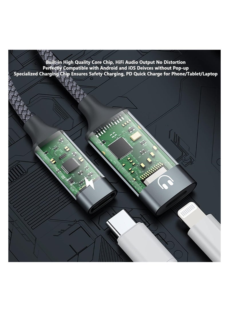 KASTWAVE USB C to Lightning Audio Adapter USB C Male to Lightning Female Headphone Dongle and PD 60W Charging Compatible with iPhone 15 15 Pro iPad Pro MacBook Galaxy S23 S22 Pixel 7 - Image 4