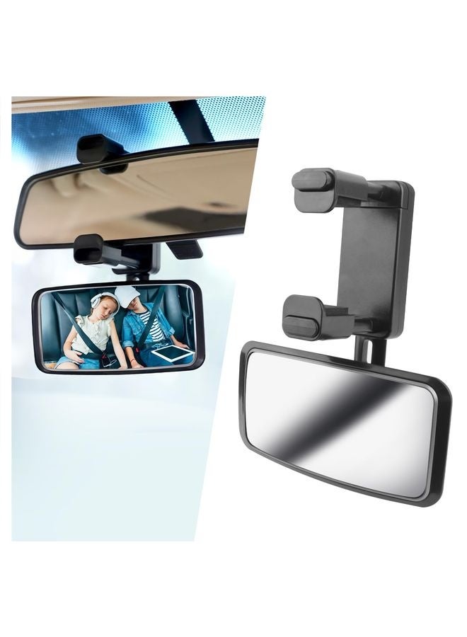 HOMESTAR 360° Curved Baby Car Mirror without Dead Angle,Clip on Car Seat Mirror for Baby Rear Facing Clips Onto Rearview Mirror,Adjustable Baby Mirror for Car SUV Truck - Image 1