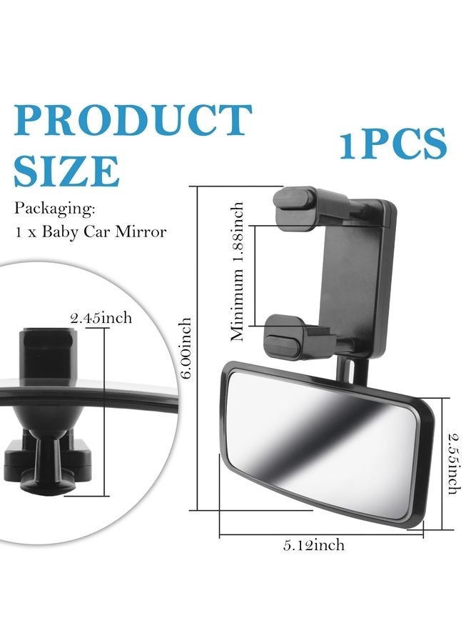 HOMESTAR 360° Curved Baby Car Mirror without Dead Angle,Clip on Car Seat Mirror for Baby Rear Facing Clips Onto Rearview Mirror,Adjustable Baby Mirror for Car SUV Truck - Image 2