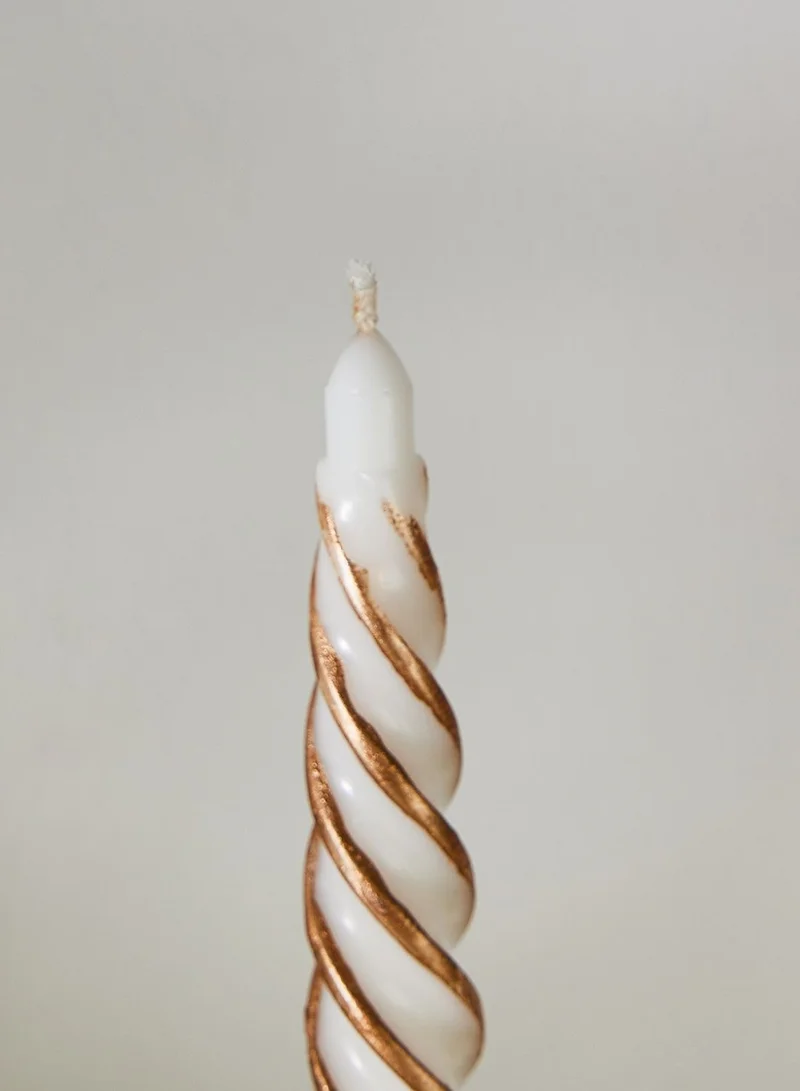 Paddywax Cypress & Fir Twisted Tapers Metallic Copper - 2 Pack