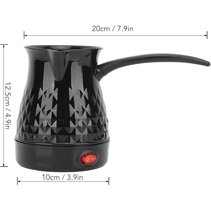 Focket Coffee Maker, ABS Stainless Steel Electric Arabic, Greek & Turkish Coffee Pot, 600ml Even Heating Tea Maker Kettle with Removable & Anti Scald Handle for Greek Arabic Tea, Milk, Butter - Image 2