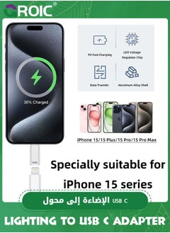 GROIC 2 Pack White USB-C Male to Lightning Female Adapter, USB Type C to Lightning Connector for iPhone 15/15 Plus/15 Pro/15 Pro Max, iPad Air, Support PD Fast Charging and Data Transfer  - Image 2