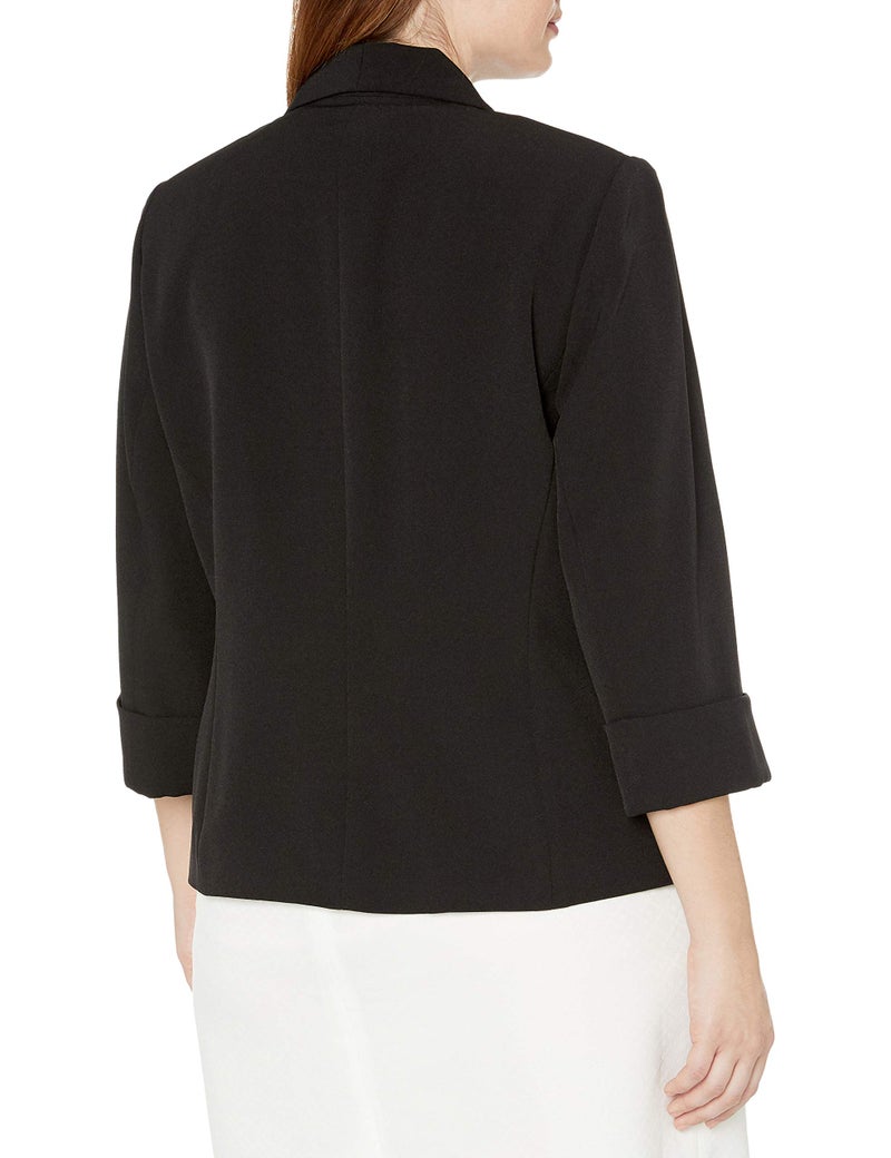 Kasper Women's Plus Size Stretch Crepe Flyaway Jacket, Black, 18W - Image 2
