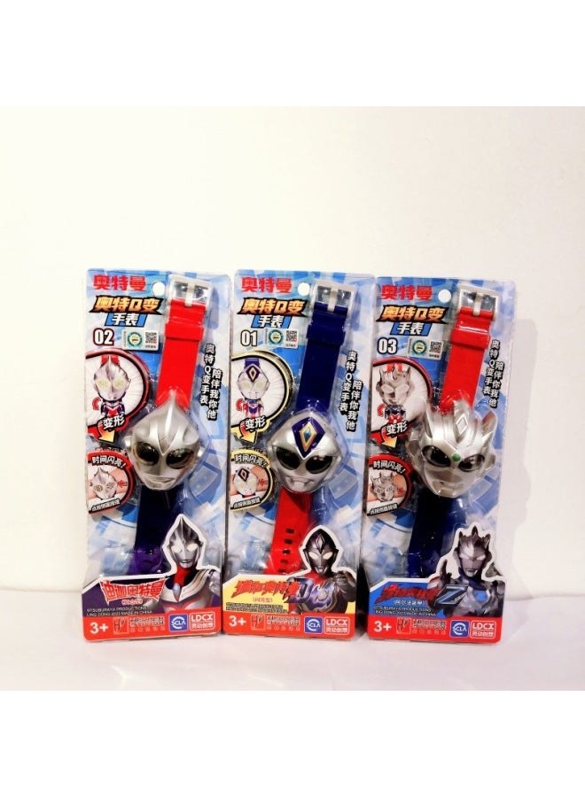 Ultraman DiGa OTE Q Change Watch Watch Time Educational Transformation Zeta Creative Luminous Cartoon Children's Toy-Color:LD-ATM8937E Ott Q Change Watch (Blazer Altman) - Image 2