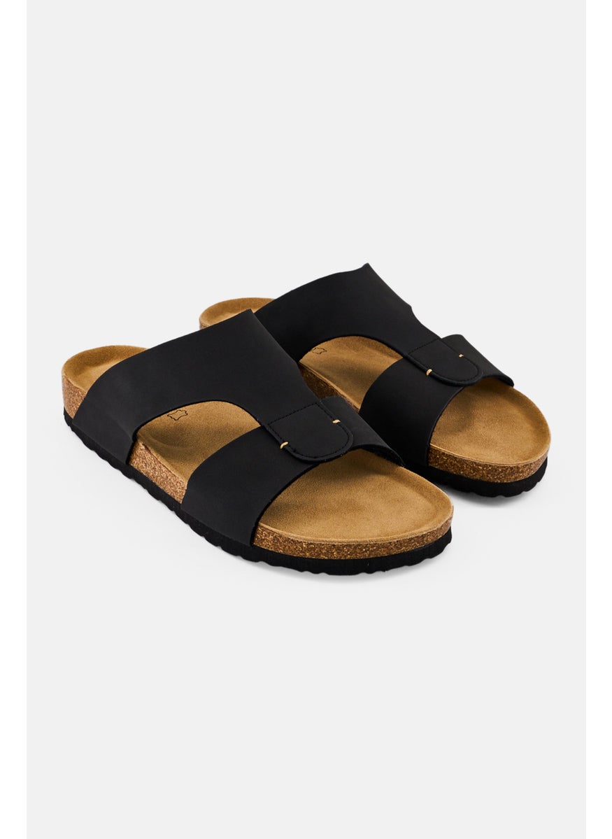Algspar Men Slip On Cork Sandals, Black  - Image 1