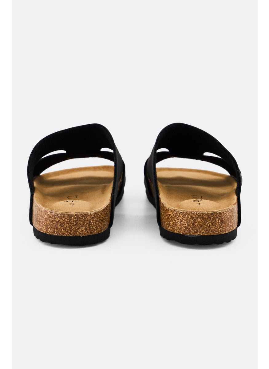 Algspar Men Slip On Cork Sandals, Black  - Image 4