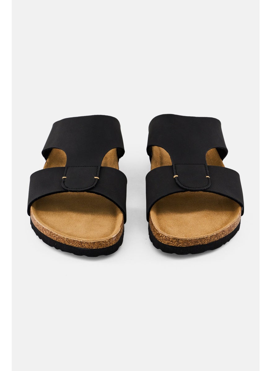 Algspar Men Slip On Cork Sandals, Black  - Image 2