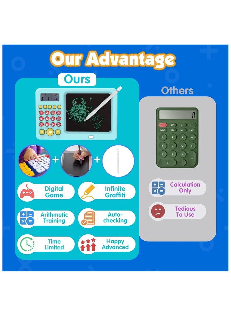 Beauenty LCD Writing Tablet Toy for Kids Math Games for Kids 6-8, Electronic Math Games Toys for Learning Math, Birthday Gifts for Boys Girls (Blue) - Image 4