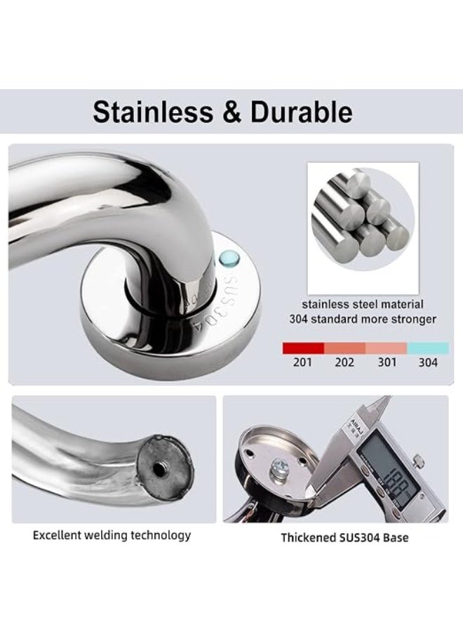 2 Pack Shower Grab Bars Safety Handle, Handicap Bathroom Grab Bars for Bathtubs and Showers, Stainless Steel Shower Balance Bar Bath Hand Rail Support for Seniors Elderly Injury (12 inch) - Image 3