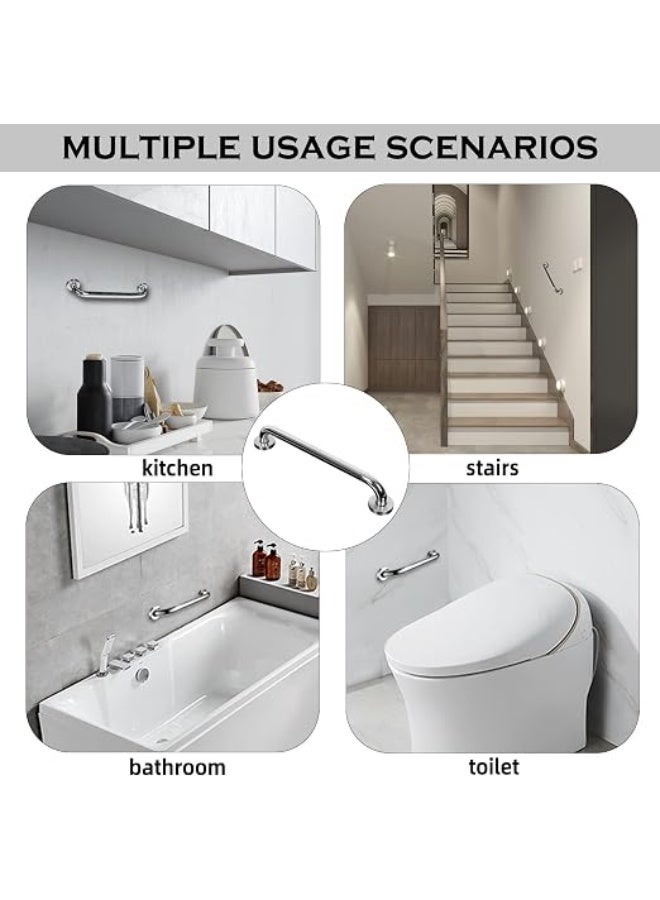 2 Pack Shower Grab Bars Safety Handle, Handicap Bathroom Grab Bars for Bathtubs and Showers, Stainless Steel Shower Balance Bar Bath Hand Rail Support for Seniors Elderly Injury (12 inch) - Image 4