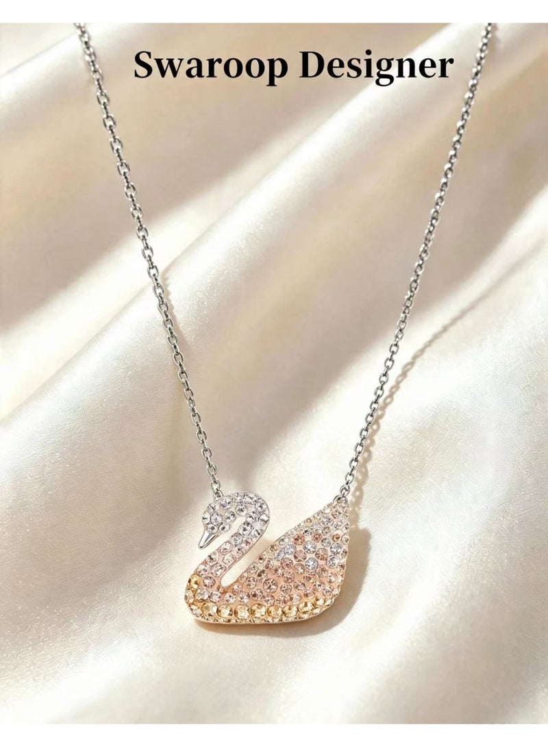 Swaroop Designer Women's Dazzling Swan Collection Necklace Swaroop Designer - Image 1