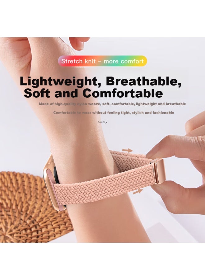 Bing Hong Binghong Compatible With Apple Watch Band S10 Women's Slim Waist S11/ultra3/se3/apple Watch Band Magnetic Braided Iwatch Ultra2/s9/8 - Pink - Image 5