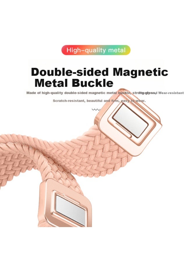 Bing Hong Binghong Compatible With Apple Watch Band S10 Women's Slim Waist S11/ultra3/se3/apple Watch Band Magnetic Braided Iwatch Ultra2/s9/8 - Pink - Image 3