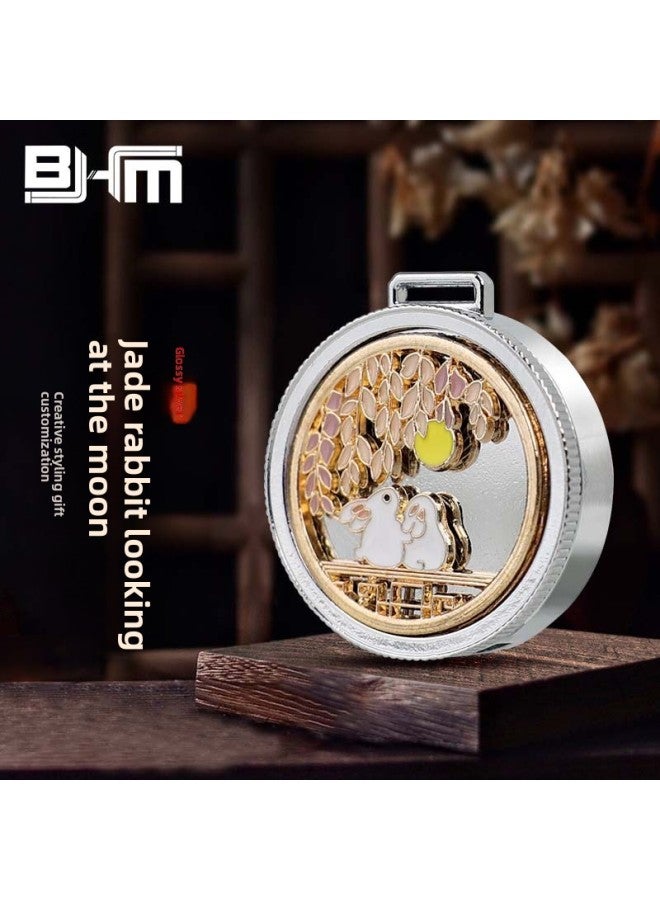 Chinese Style U Disk 16g Creative Relief Scenic Spot Cultural Tourism Publicity Annual Meeting Activities To Commemorate The Cultural And Creative Gifts USB Customization-Color:Jade Rabbit Looking At The Moon-glossy Silver+opp Bag-Capacity:16GB  - Image 1