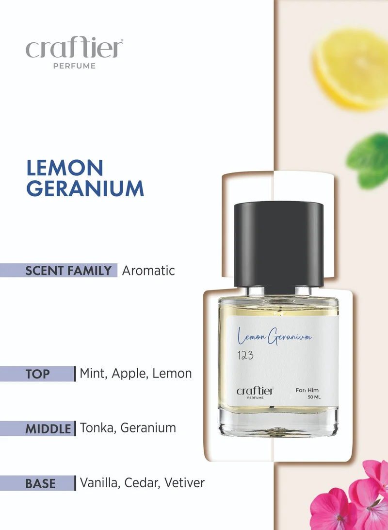 Craftier Perfume Inspired-Eros LEMON GERANIUM - Inspired of-EROS, Eau De Parfum for Men - 50ml, Long Lasting Aromatic Fragrance Upto 16 Hrs, Travel Size Men's Perfume for Men | Best Price UAE