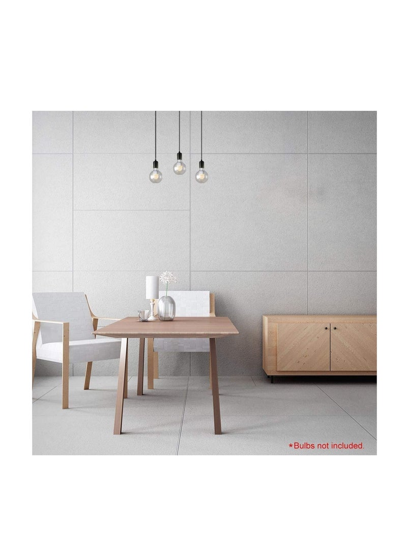 Y&D Ceiling Pendant & Lamp Holder, Metal Light Fitting, E27 Fitting Set with Braided Fabric Cable (Black)  - Image 4