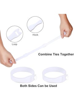 erorex Reusable Cable Ties 100 Pcs 12X150Mm Fastening Cable Straps With Hook Loop Durable Cable Management Wire Ties Adjustable Cord Organizer Ties Electrical Cable Ties For Home Office White  - Image 2